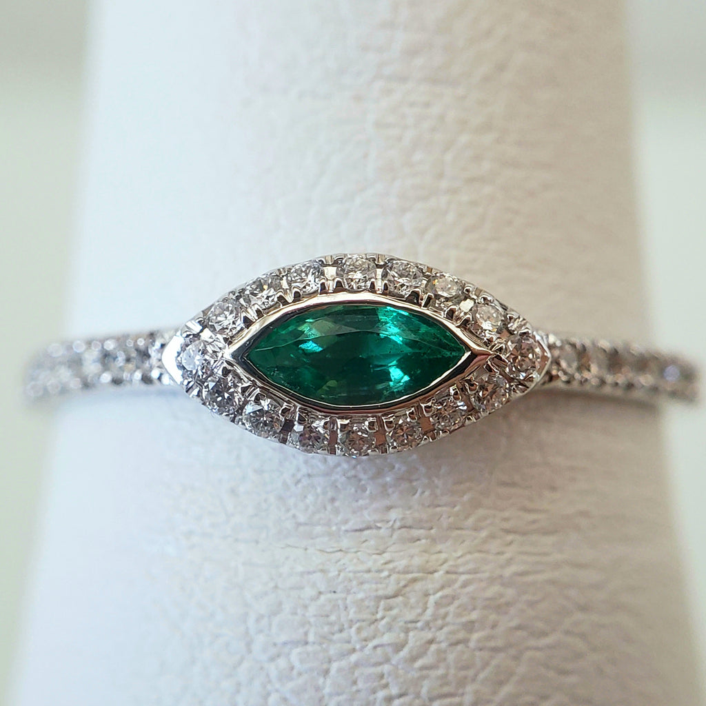 Marquise Emerald & Diamond Ring