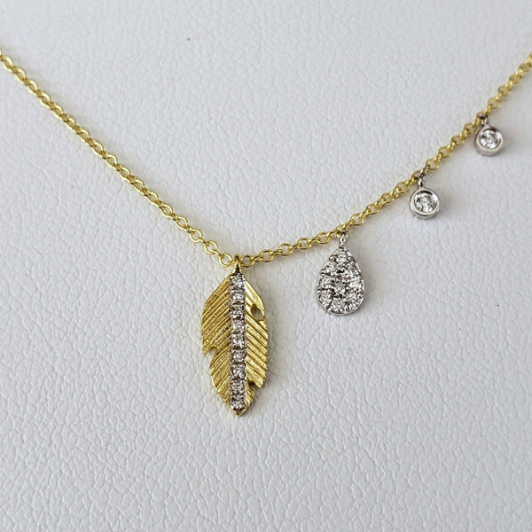 Diamond Feather Necklace