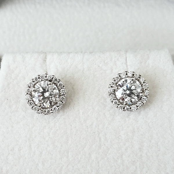 Diamond Stud Halo Earrings