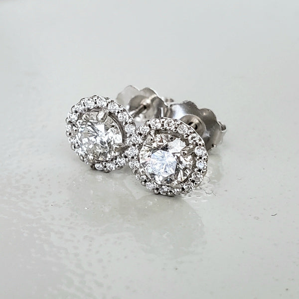 Diamond Stud Halo Earrings