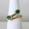 Emerald & Diamond Toi Et Moi Ring