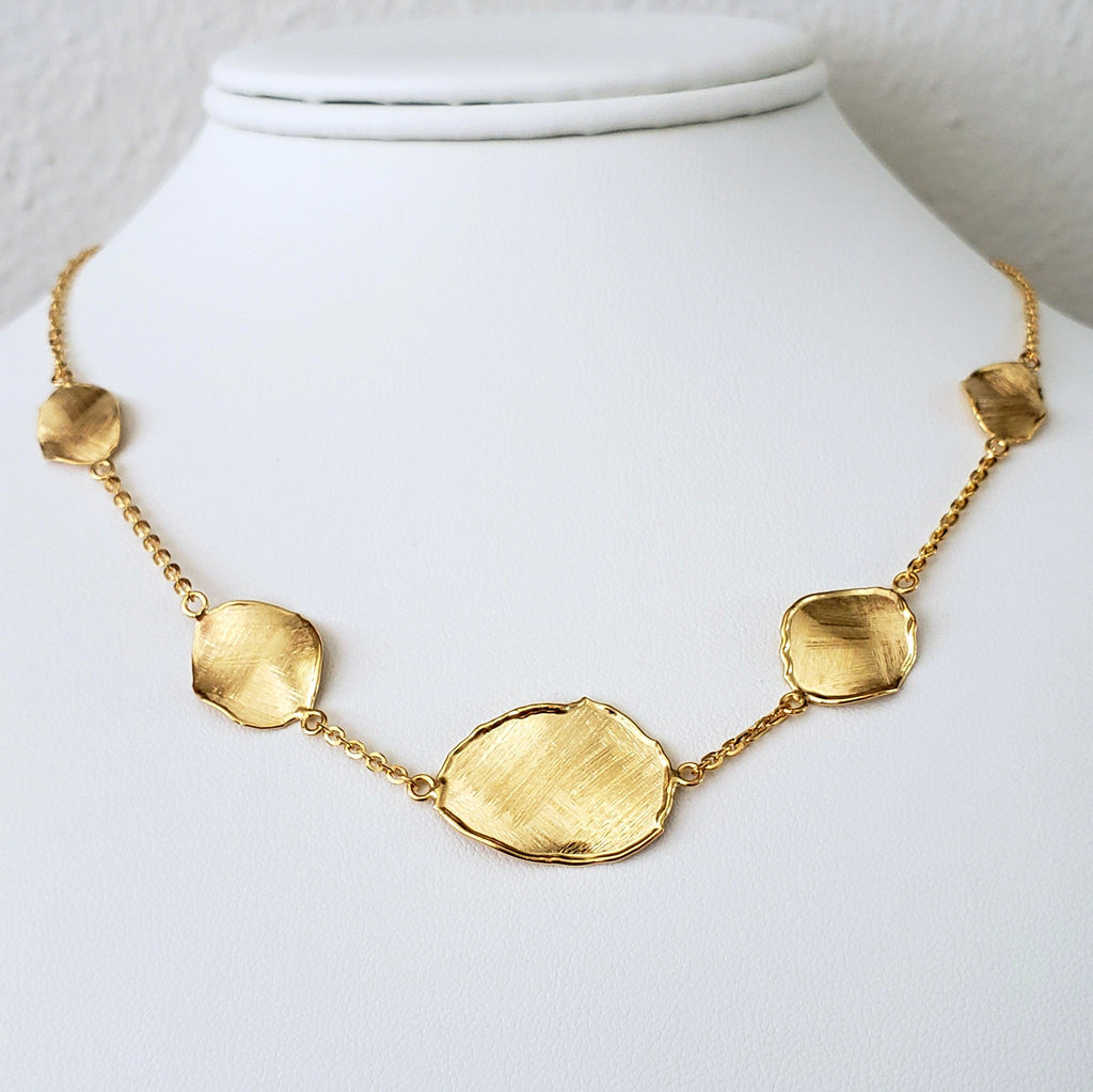 Yellow Gold Panel Necklace