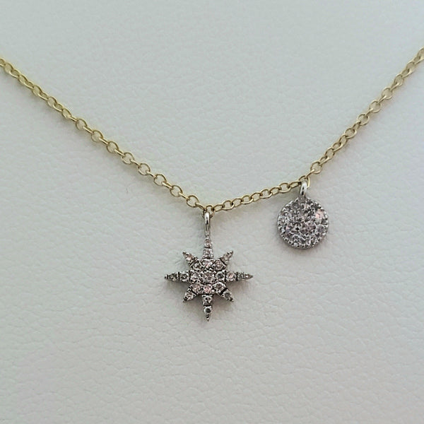 Diamond Starburst & Moon Necklace