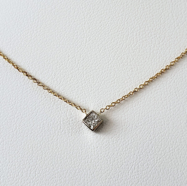 Princess Cut Diamond Necklace