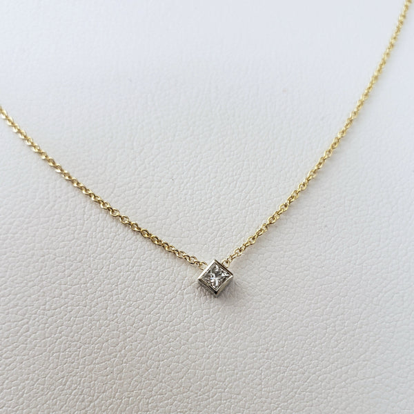 Princess Cut Diamond Necklace