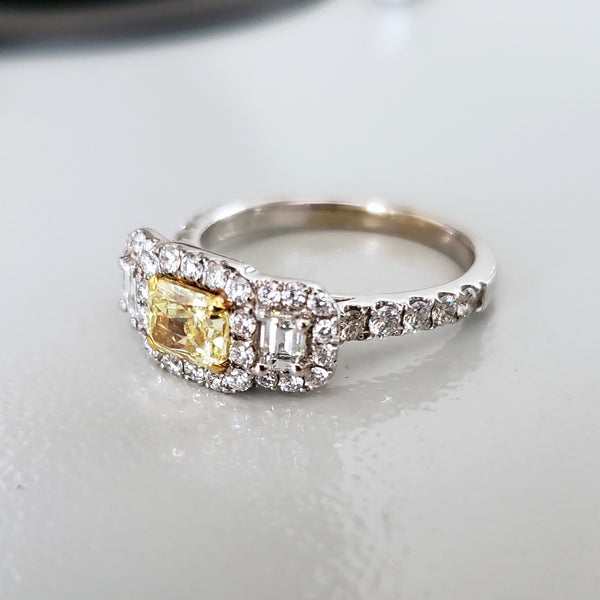 Fancy Vivid Yellow Diamond Ring