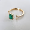 Emerald & Diamond Toi Et Moi Ring