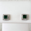 Emerald & Diamond Stud Earrings