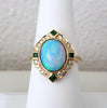 Opal & Emerald & Diamond Ring