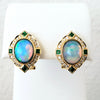 Opal & Diamond & Emerald Earrings