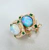 Opal & Diamond & Emerald Earrings