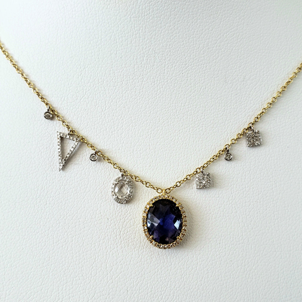 Lavender Iolite & Diamond Necklace