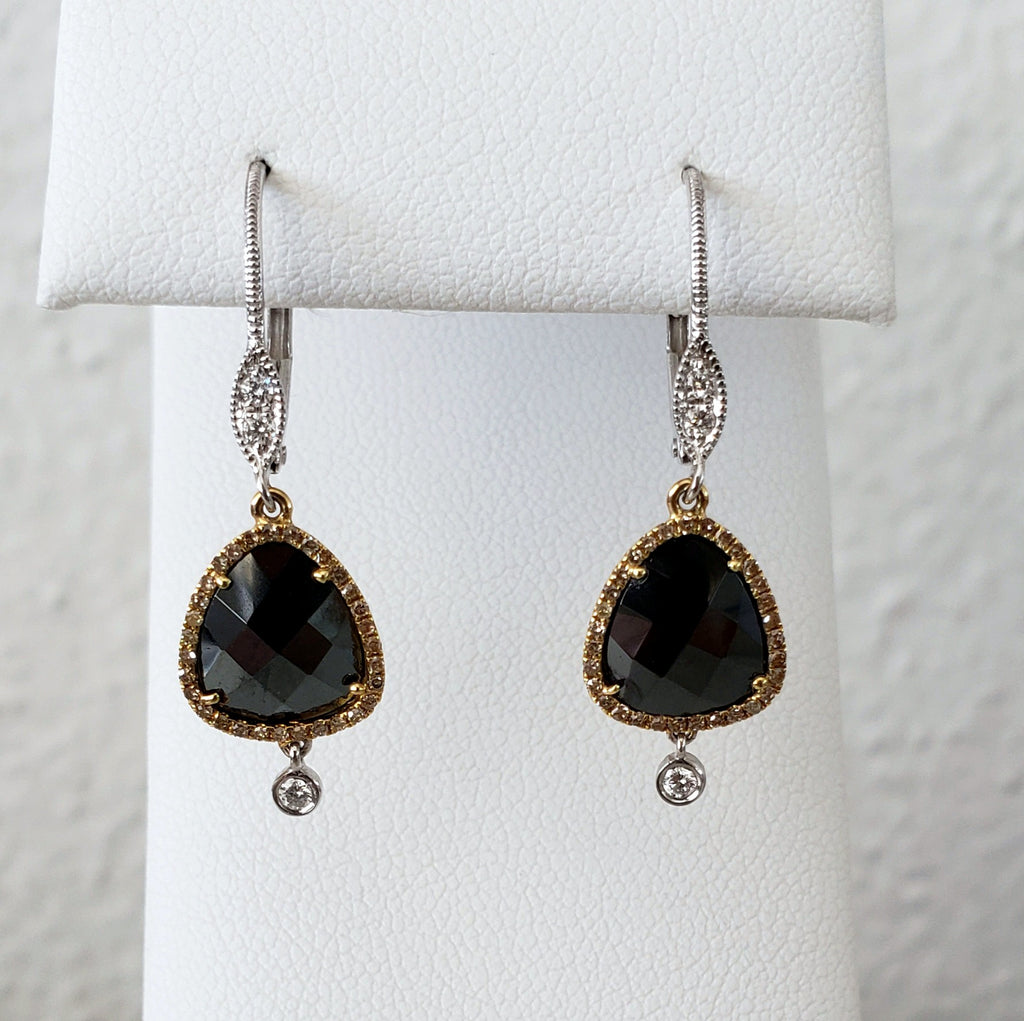 Hematite & Diamond Earrings