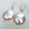 Mother of Pearl and Diamond Dangle Earrings