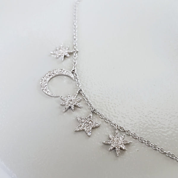 Diamond Moon & Star Bracelet