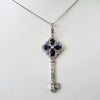 Sapphire & Diamond Key Necklace