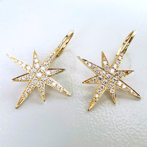 Starburst Diamond Dangle Earrings