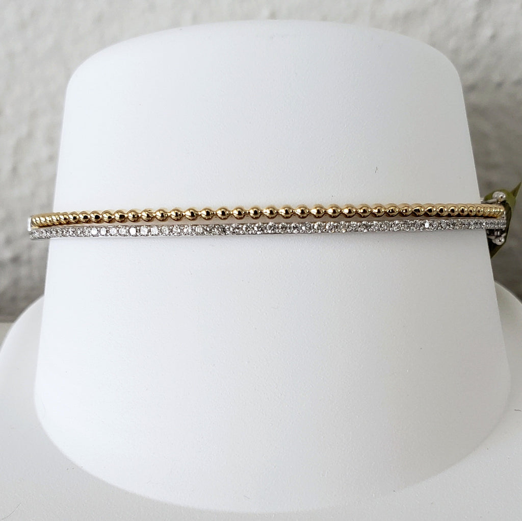 Two-Tone Diamond Bangle Bracelet