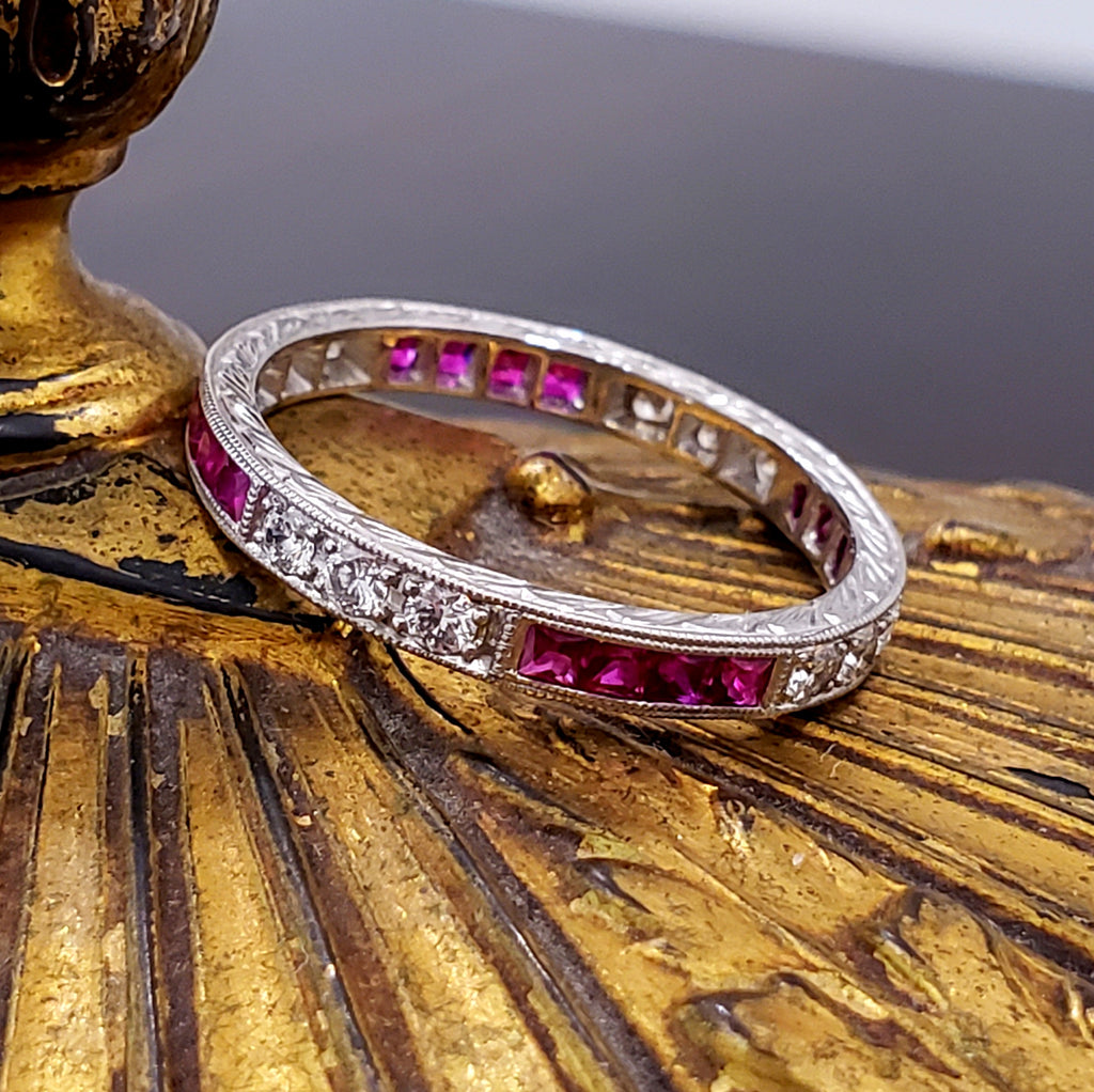 Ruby & Diamond Eternity Band