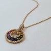 Rainbow Diamond & Precious Gemstone Circle Necklace