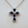 Sapphire & Diamond Cross Necklace
