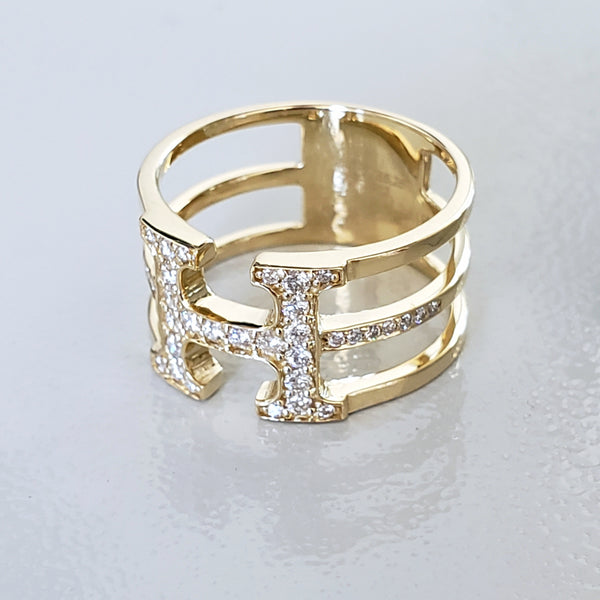 Initial Design Diamond Ring