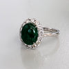 Oval Cabochon Emerald & Diamond Ring