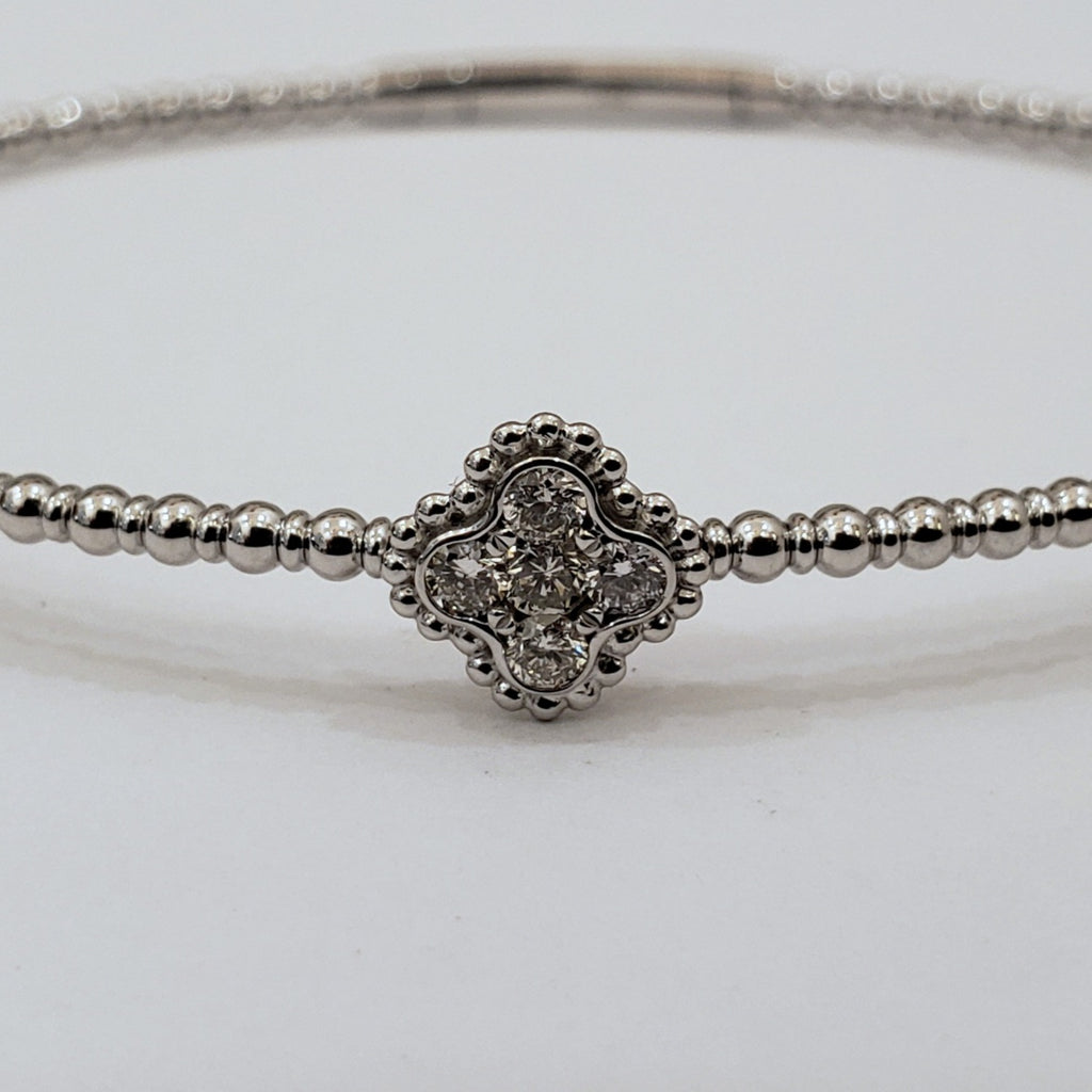 Flower Diamond Bangle Bracelet