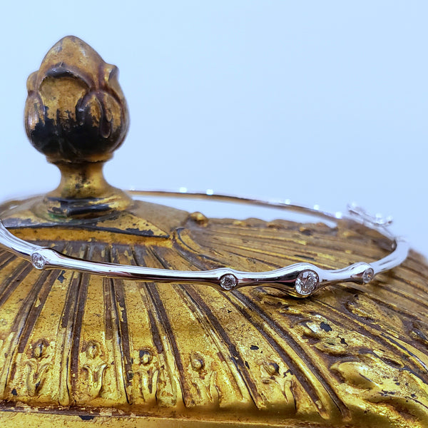 Diamond Bone Bangle Bracelet