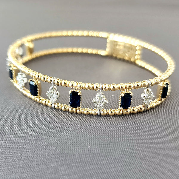 Sapphire & Diamond Bangle Bracelet