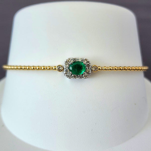 Emerald & Diamond Bangle Bracelet