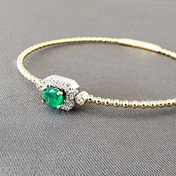 Emerald & Diamond Bangle Bracelet