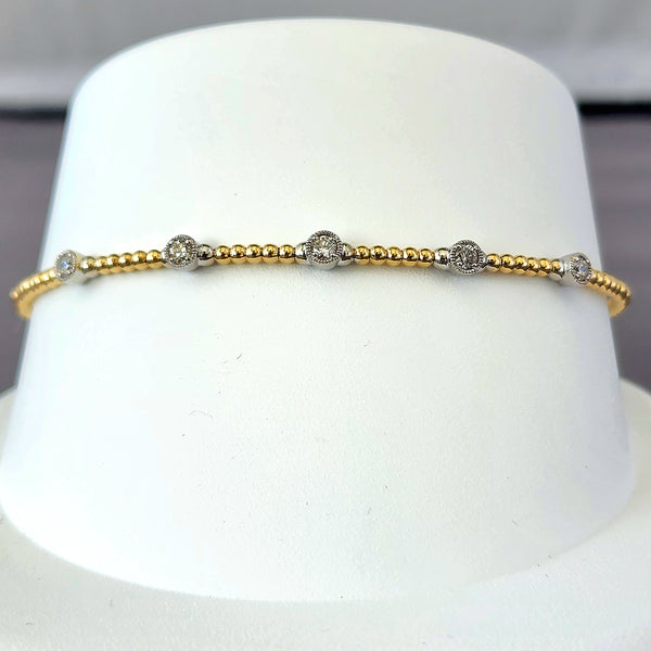 Diamond Station Bangle Bracelet