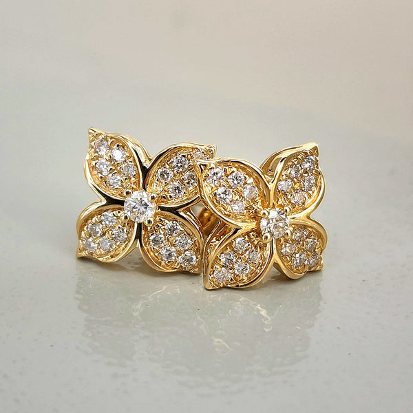 Flower Diamond Stud Earrings