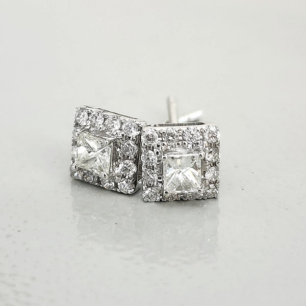 Princess Cut Diamond Stud Earrings