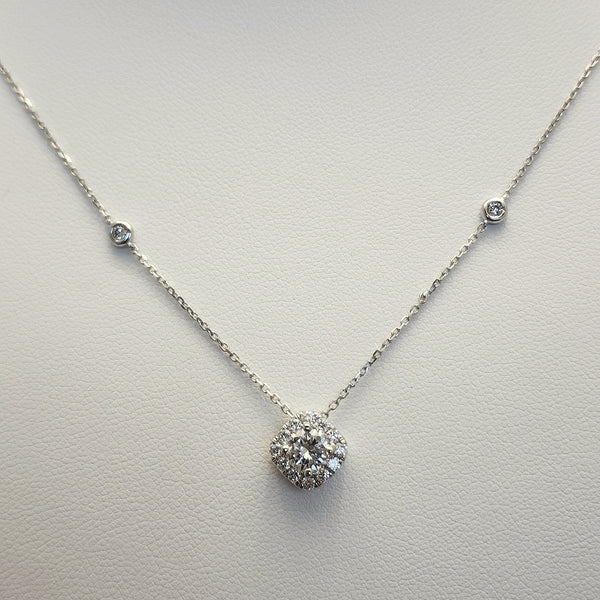 Diamond Halo Pendant Necklace