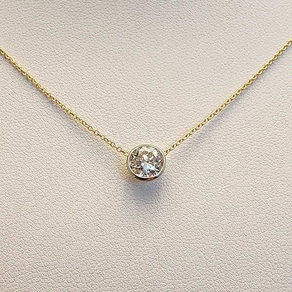 Bezel Diamond Solitaire Necklace
