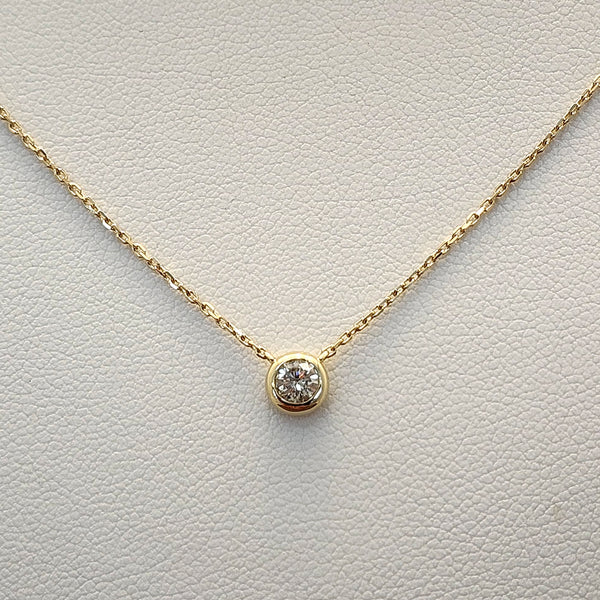 Bezel Diamond Solitaire Necklace