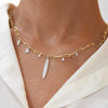 Marquise Shape Pave Diamond Drop Necklace
